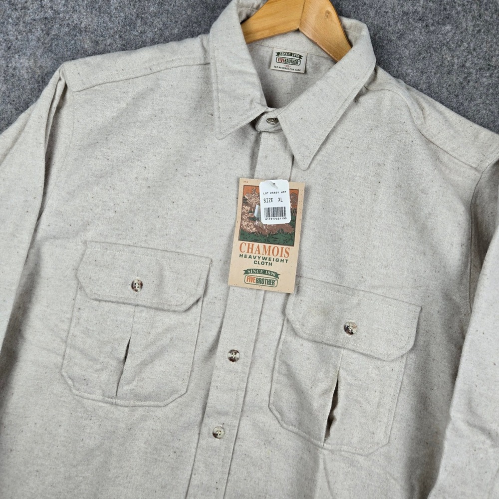 Vintage Five Brother Chamois Shirt Mens XL Oatmeal Heavyweight Workwear NWT